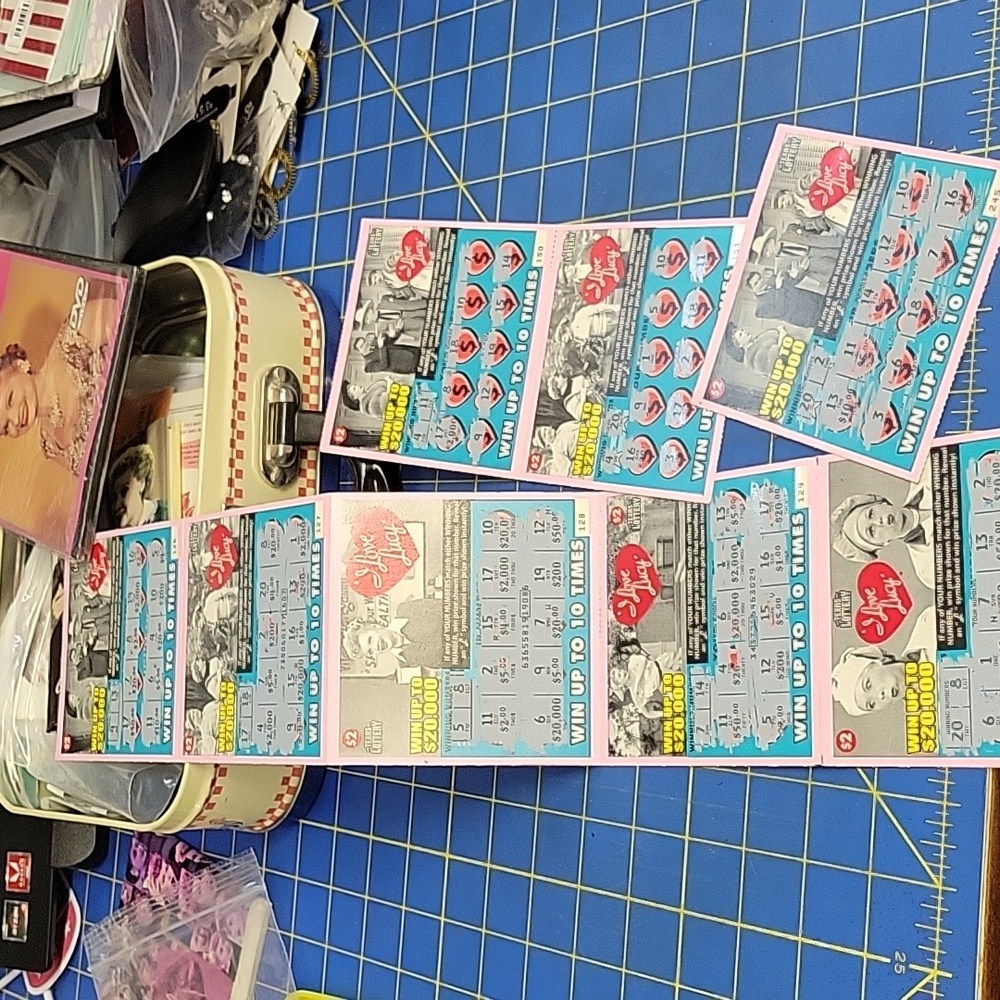 2005 I Love Lucy Stratch Off Texas Lottery Tickets For Collection Total of 8